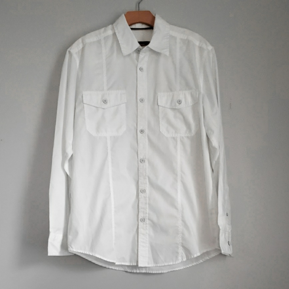 Men's Axis LA White Button Down Shirt Medium
